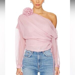 Lovers + Friends Pink Off-Shoulder Blouse, size small